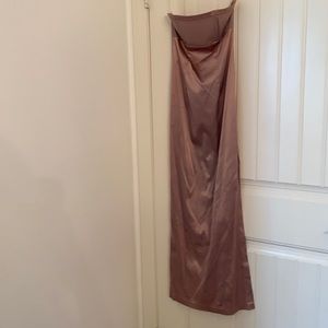 Lilac strapless floor length gown